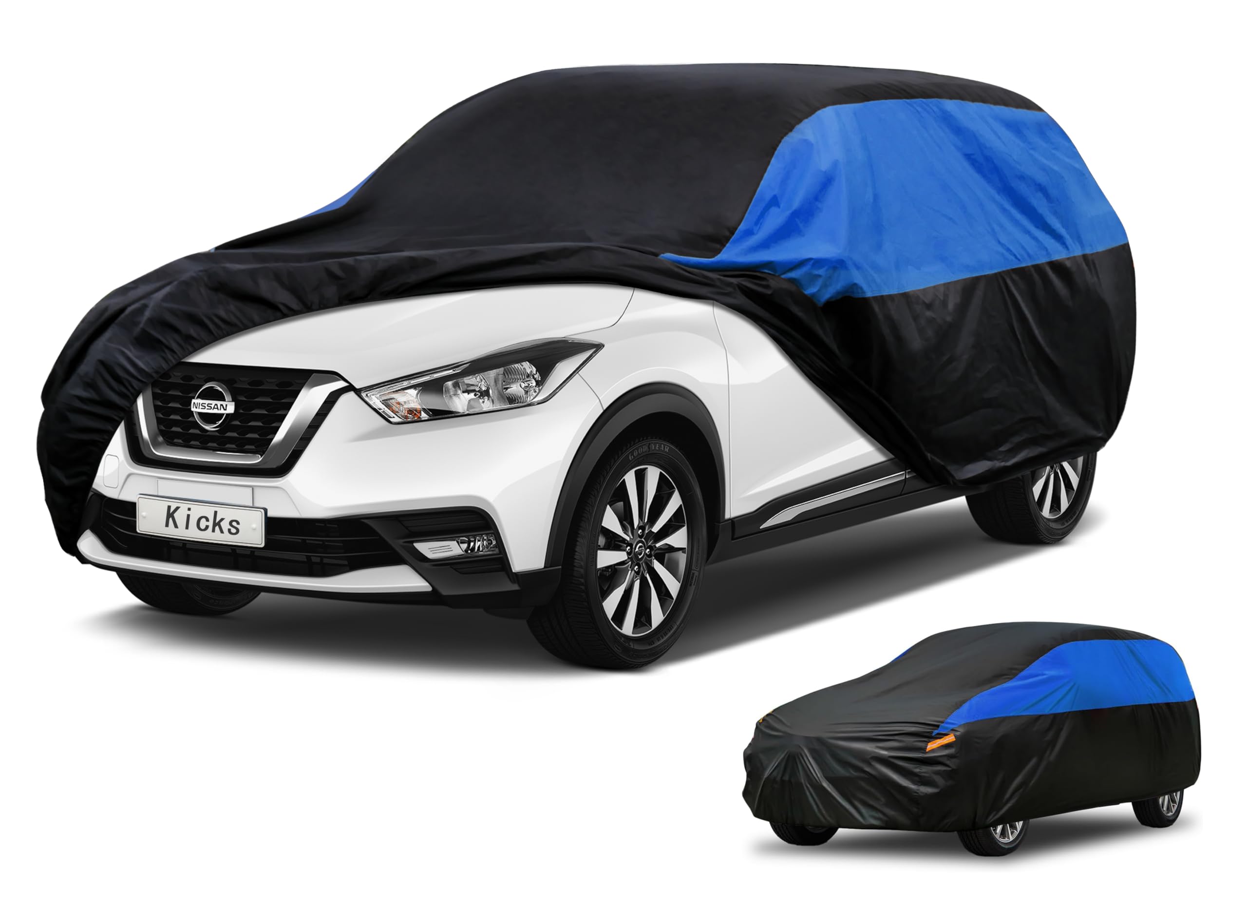 GUNHYI Nissan Car Cover Custom Fit Nissan Kicks Waterproof All Weather, Lightweight Full Exterior Cover for Automobiles Outdoor Sun UV Rain Dust Snow Wind Protection.
