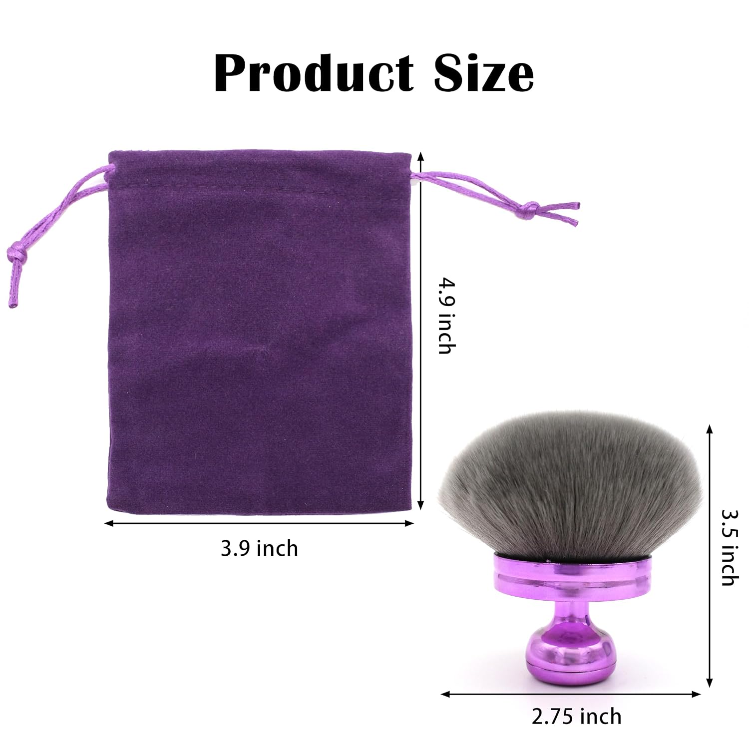 Extra Large Body Makeup Brush For Self Tanner，74mm Wide Kabuki Brush for Self Tan with Drawstring Bag,Soft Big Self Tan Brush for Body Bronzer, Self Tanner Applicator for Face Legs Arms(Purple)