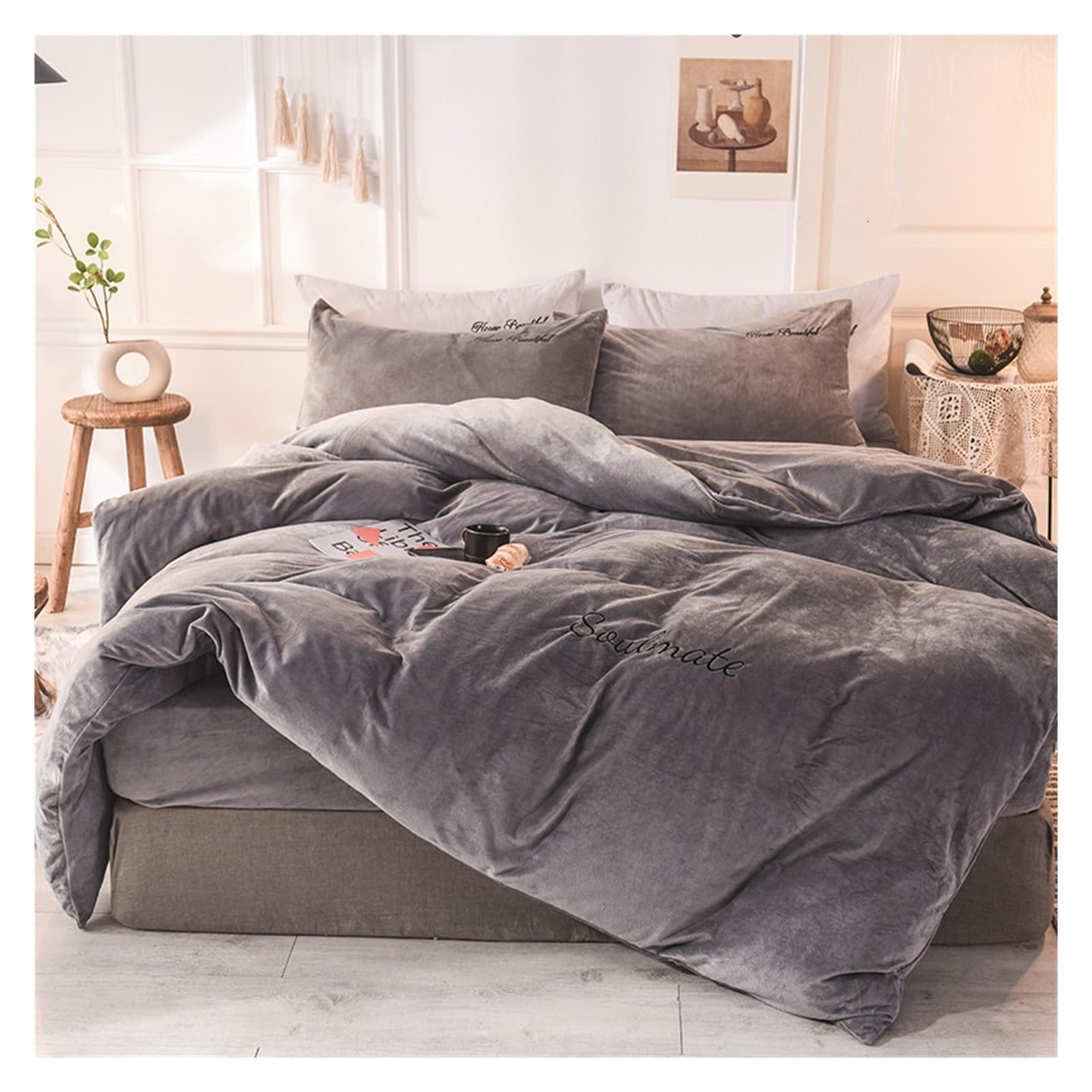 Housse de couette en flanelle de velours King Size pour des nuits d'hiver chaleureuses