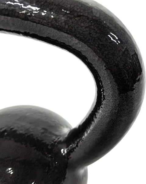 Amazon Basics Kettlebell - Poids d'Entraînement en Fonte avec Poignée Large Texturée - Finition Peinte - Noir - 3