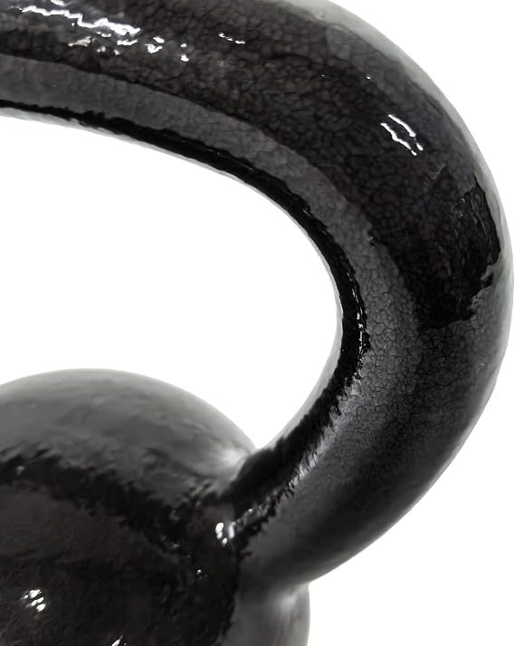 Amazon Basics Kettlebell - Cast Iron Resistance Training Weight with Textured Wide Grip Handle - Painted Finish - Black