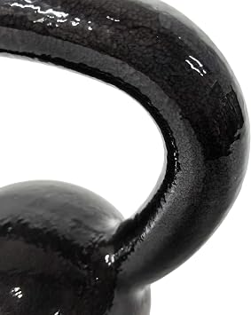 Amazon Basics Kettlebell - Cast Iron Resistance Training Weight with Textured Wide Grip Handle - Painted Finish - Black