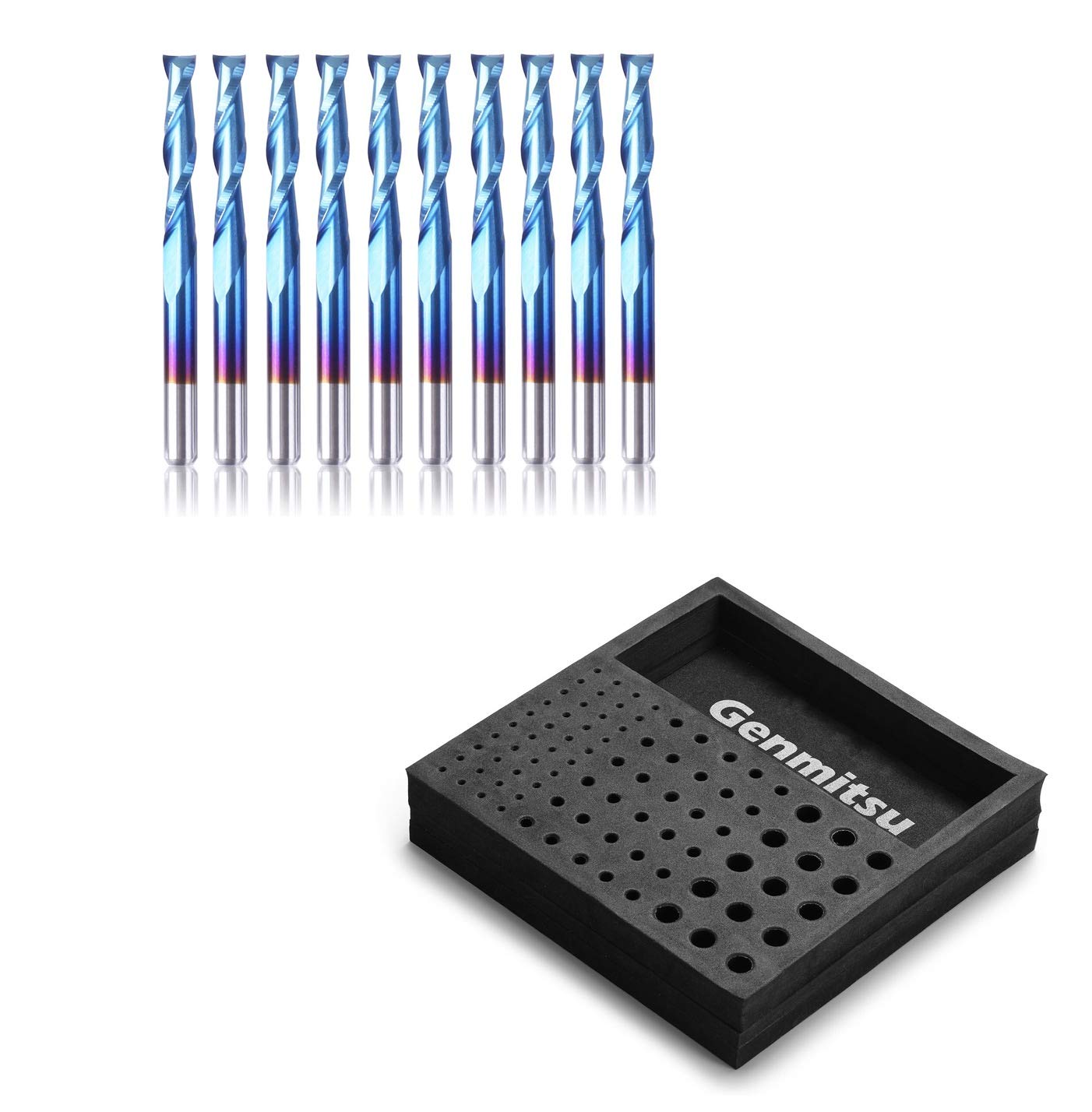 SainSmart Genmitsu 10Pcs Nano Blue Coat Flat Nose End Mill CNC Router