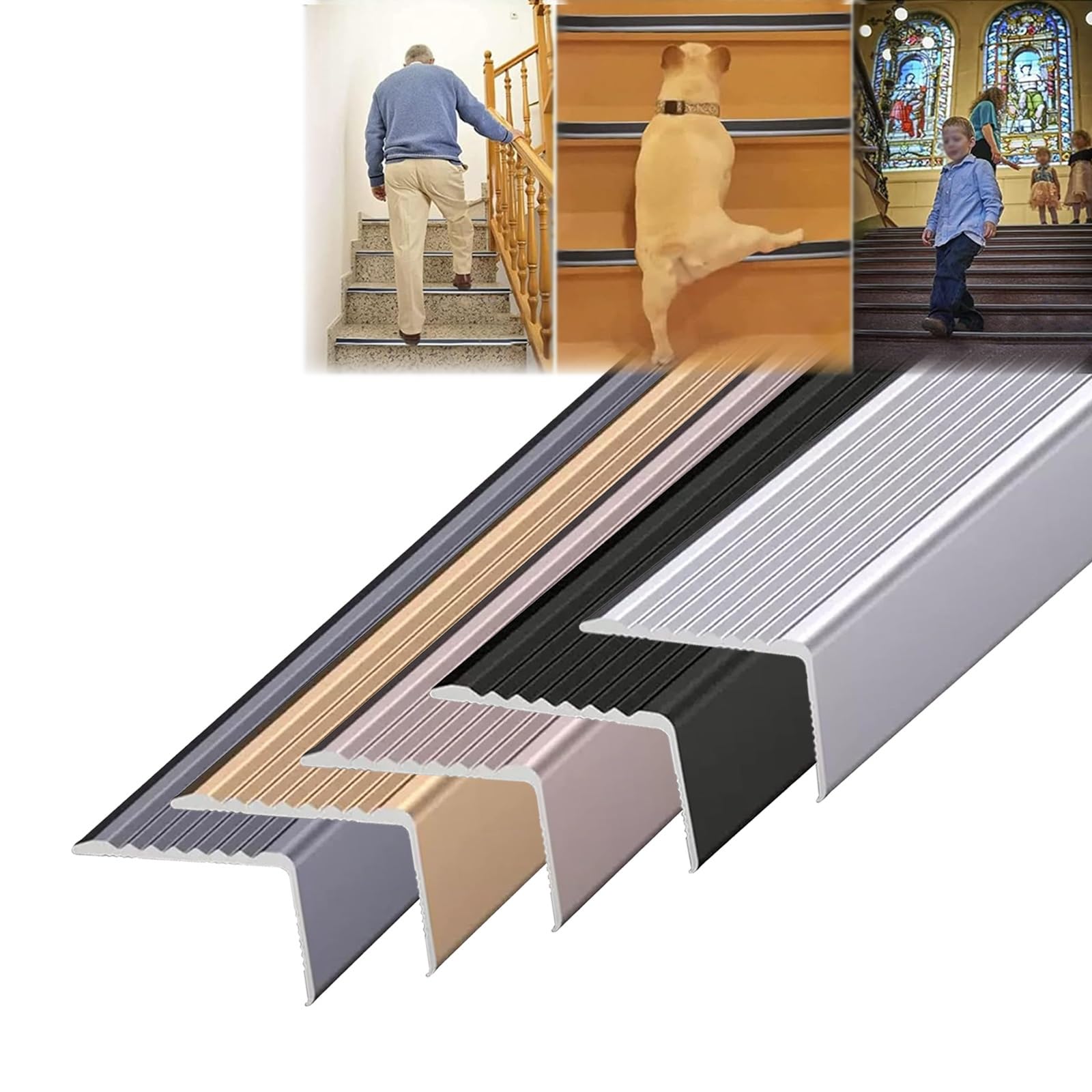 Perfil Integral De Borde Escalonado, Forma De L Tira De Borde De Escalera, 90cm Antideslizante De Borde Escalonado, Para Piscinas Interiores Exteriores, Baldosas, Escaleras De Madera Y Metal