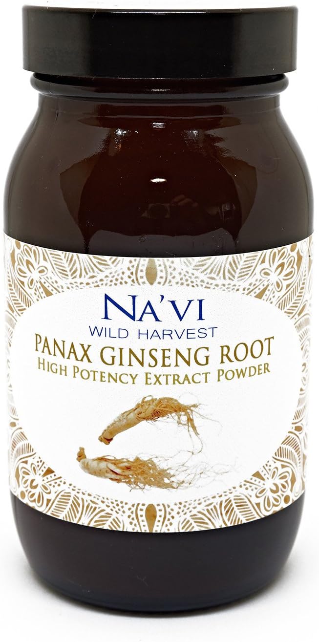Na’vi Organics Panax Ginseng Root Extract Powder – Wild harvested, Full Spectrum Powder, 90 g