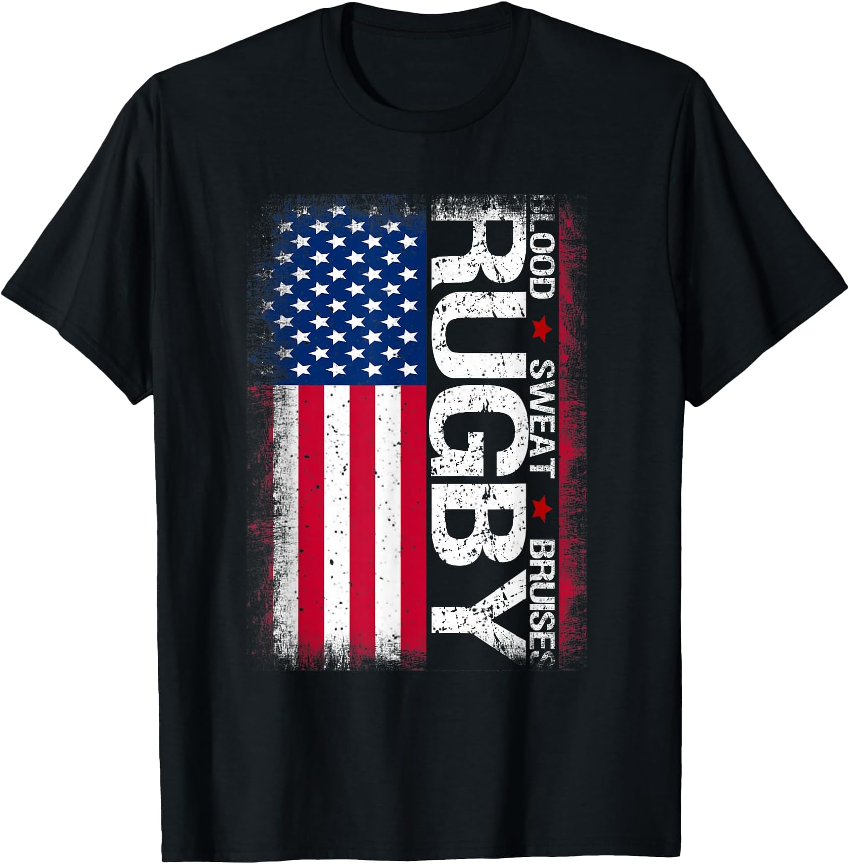 USA Rugby American Flag Distressed Rugby 4th of July Gift T-Shirt Small