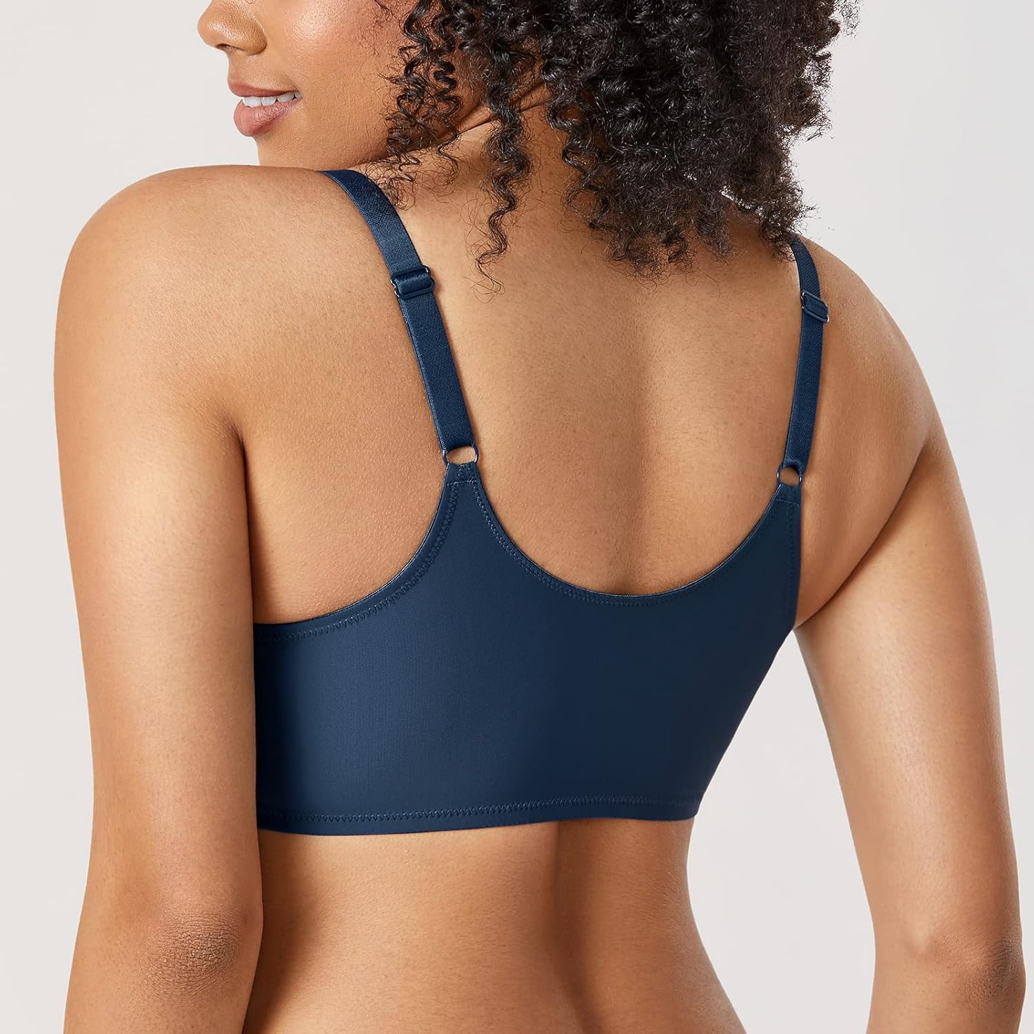 DELIMIRA Women's Front Closure Bras Seamless Plus Size Plunge Underwire Unlined Comfortable Bra - Image 5