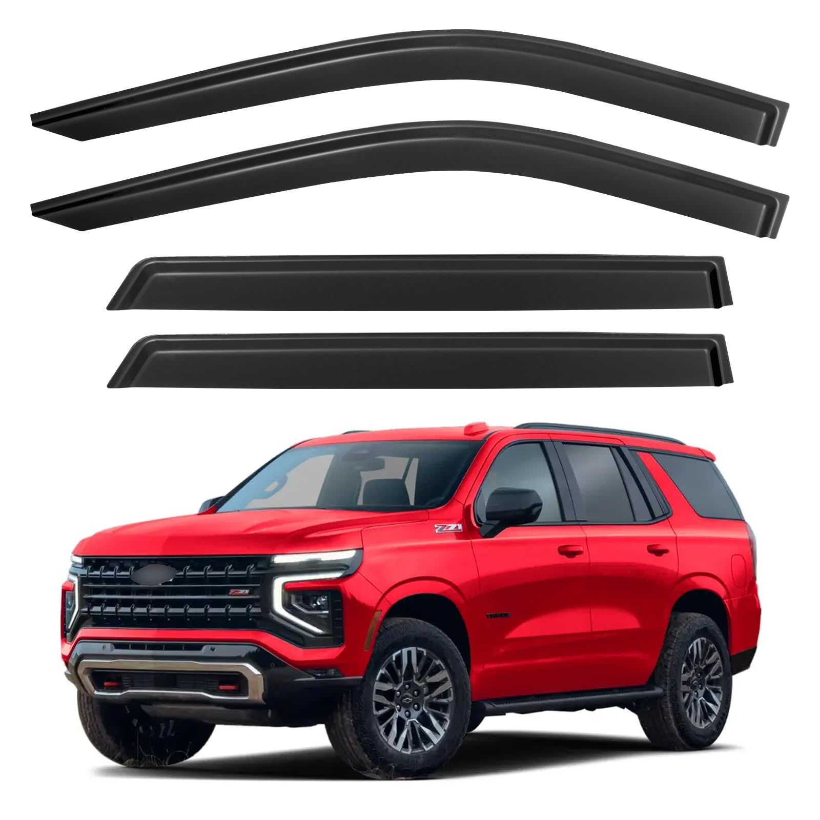 Window Visors Rain Guards for 2021-2026 Chevy Tahoe/GMC Yukon, Out-Channel Window Vent Wind Deflectors Visors Shades (Not for Yukon XL)