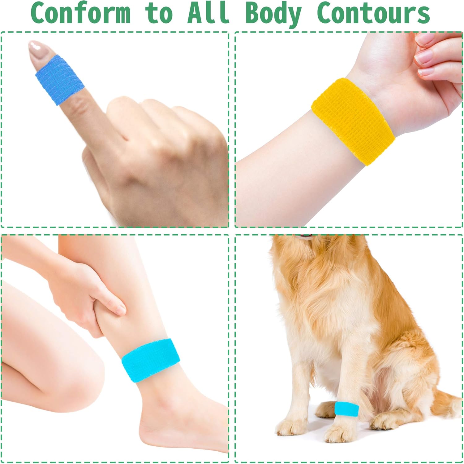 48 Pack 1 Inch X 5 Yards Self Adherent Bandages Wrap Cohesive Wrap Bandages,First Aid Tape,Elastic Self Adhesive Tape,Athletic Tape,Sports wrap Tape for Sports,Wrist,Ankle (Rainbow Color/24 Colors) : Health & Household