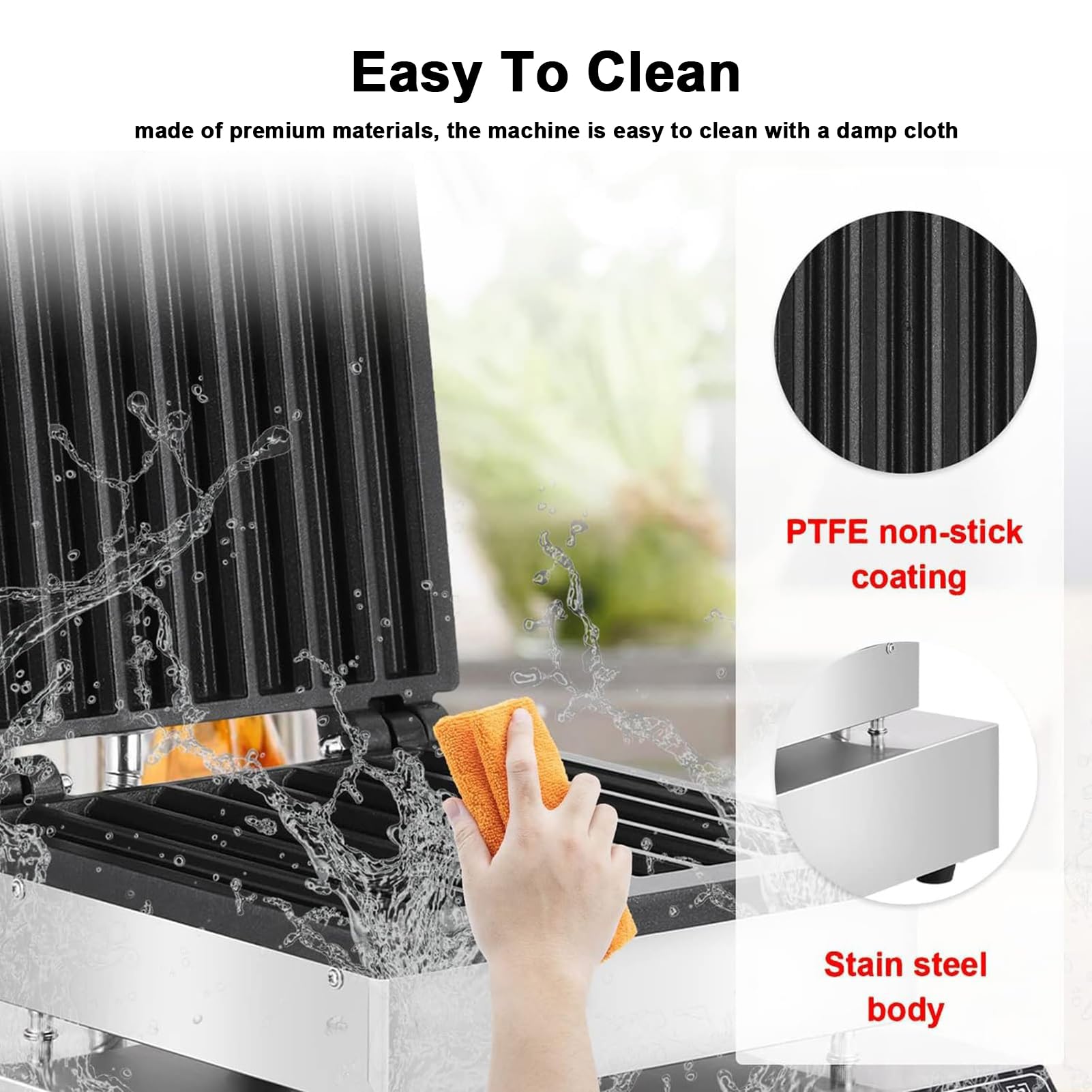 Macchina elettrica per churros, piastra per waffle antiaderente da 1750 W con temperatura e timer regolabili, macchina per ciambelle alla frutta latina, prepara 8 fette di churros in pochi minuti.