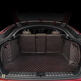 Custom Fit Cargo Liner & Backrest Mat for Volkswagen VW Golf GTI 2016-2019, All-Weather Protection PU Leather Trunk Mat, Waterproof Full Coverage Trunk Liner, Car Interior Accessories