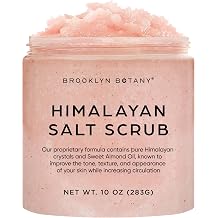 Brooklyn Botany Himalayan Salt Body Scrub - Moisturizing and Exfoliating Body, Face, Hand, Foot Scrub - Fights Stretch Marks, Fine Lines, Wrinkles - Great Gifts for Women & Men - 10 oz