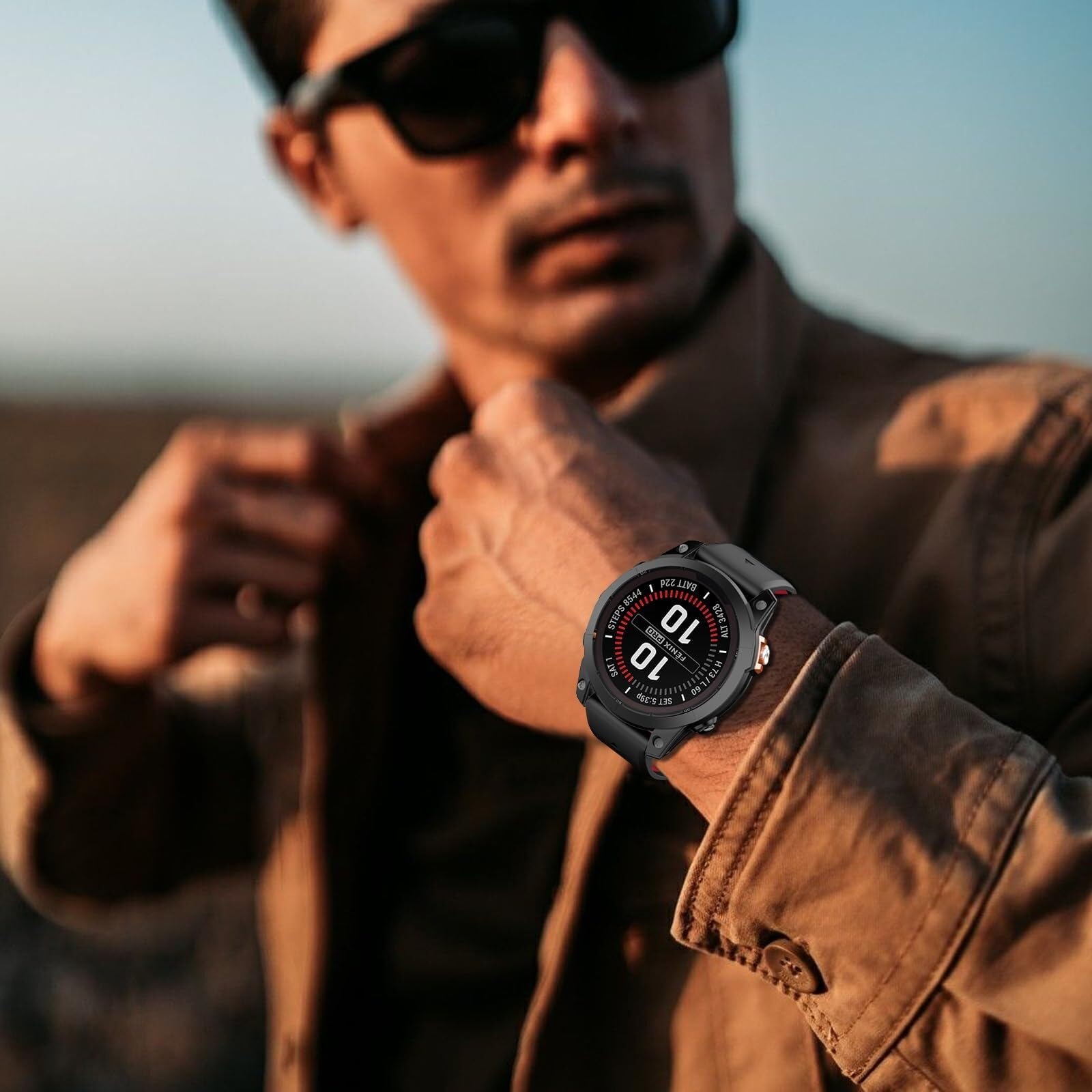 Pasek do zegarka Garmin Fenix 7 Pro / Fenix 7 / Fenix 6 / Fenix 6 Pro / Fenix 5 / Epix Pro 47 mm, 22 mm, silikonowy pasek zastępczy QuickFit do Garmin Forerunner 965 / 955 / 945 / 935