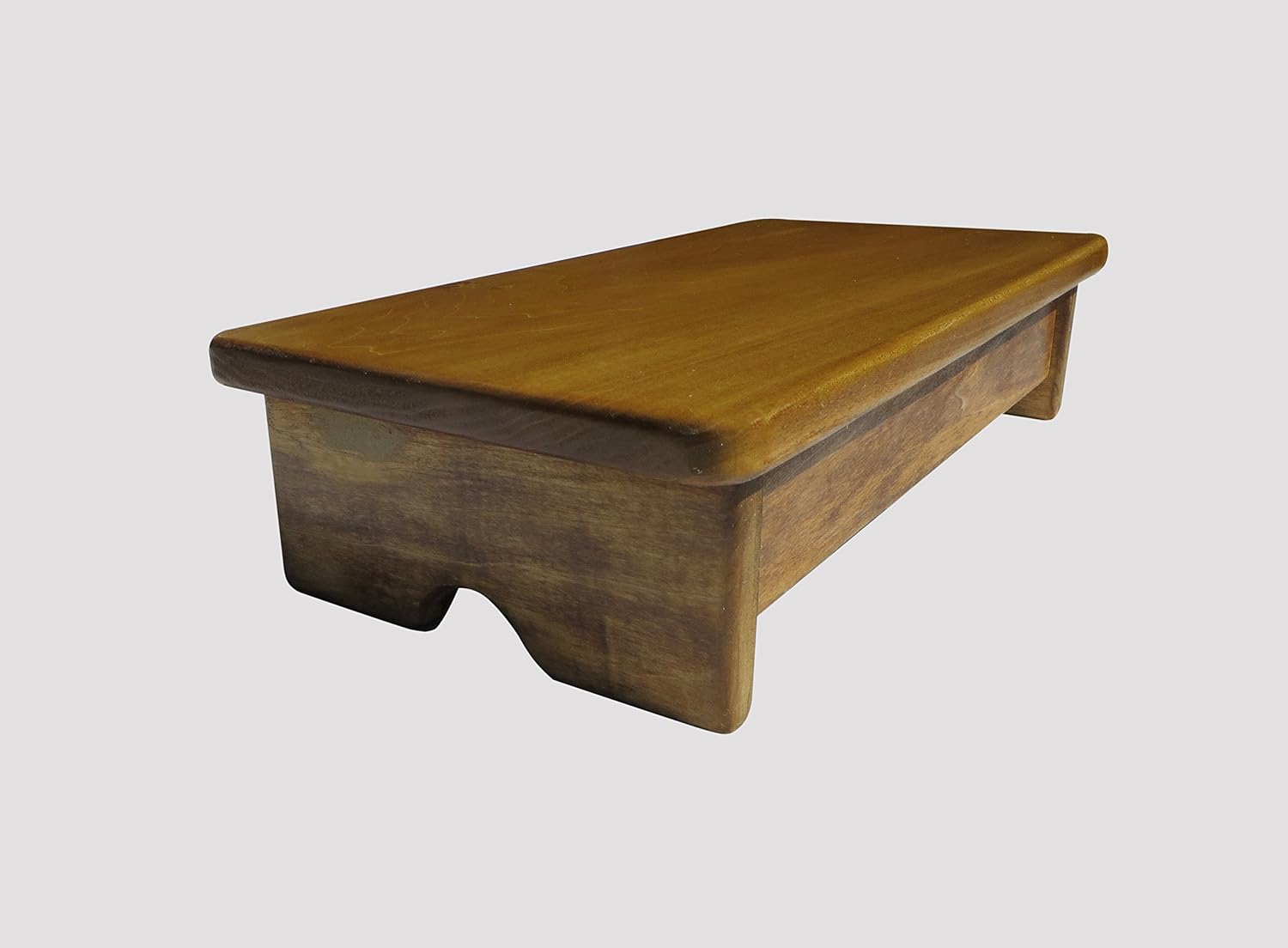 Garage Foot Stool 4" Tall Poplar Wood (Made in The USA) (Maple Stain)