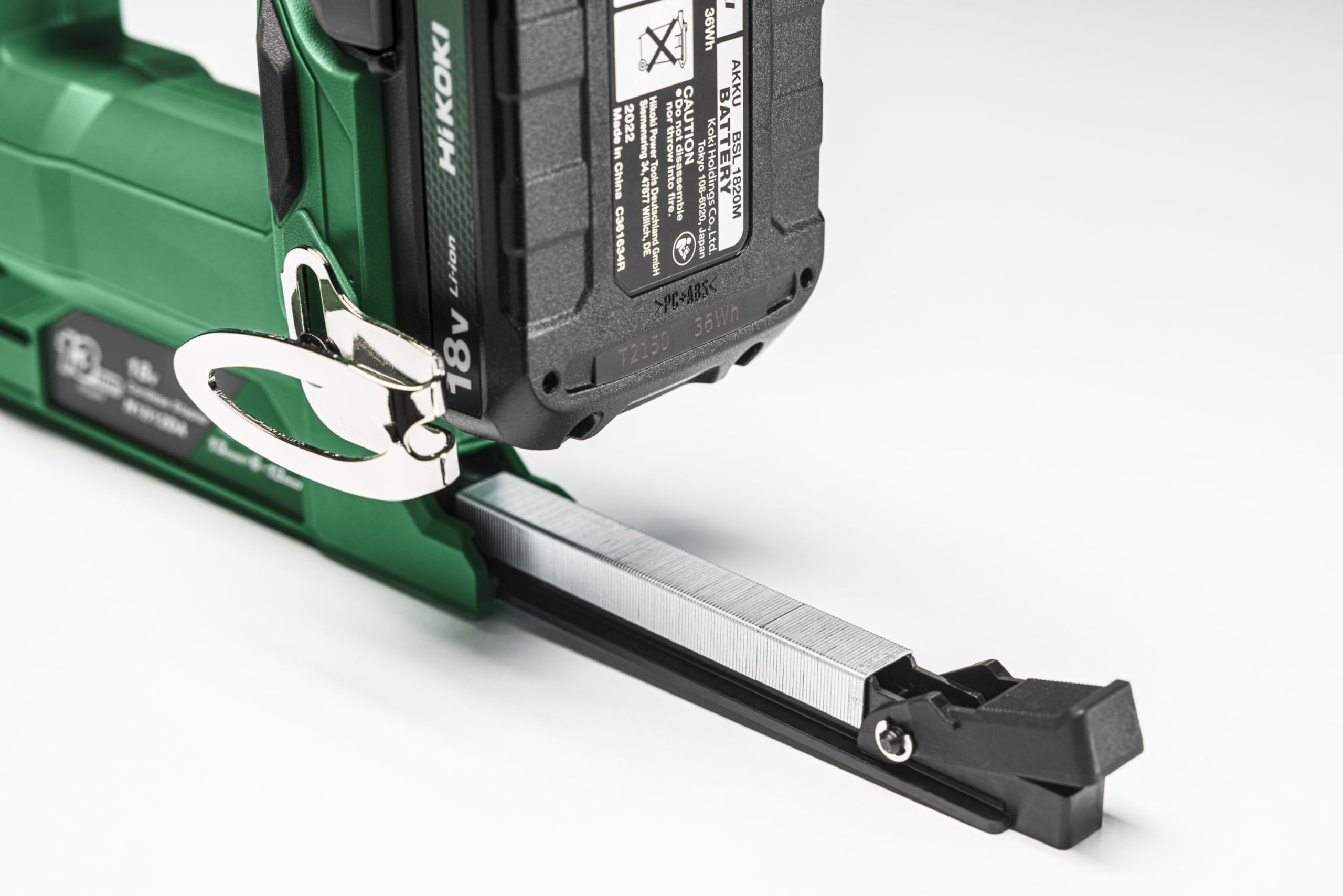 HiKOKI Puntatore a batteria – 18 V, 6 – 13 mm, 150 graffette – Li-ion, luce LED, corsa rapida, blocco fuoco a secco, resistente alla polvere, manico ergonomico – leggero e compatto