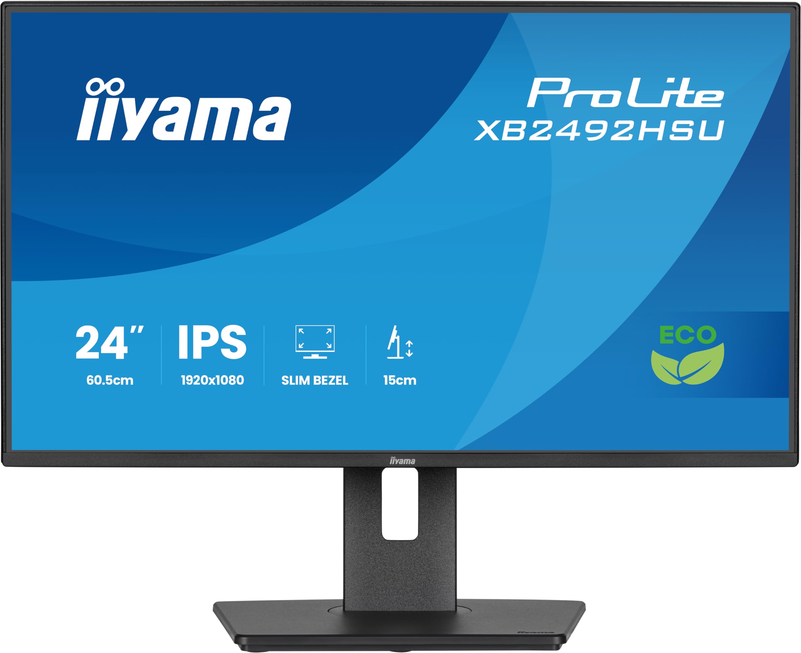 iiyama Prolite XB2492HSU-B1 60,5cm 23,8" IPS LED-Monitor Full-HD 120Hz HDMI DP USB3.2 Slim-Line Höhenverstellung Pivot Adaptive Sync Energieklasse B