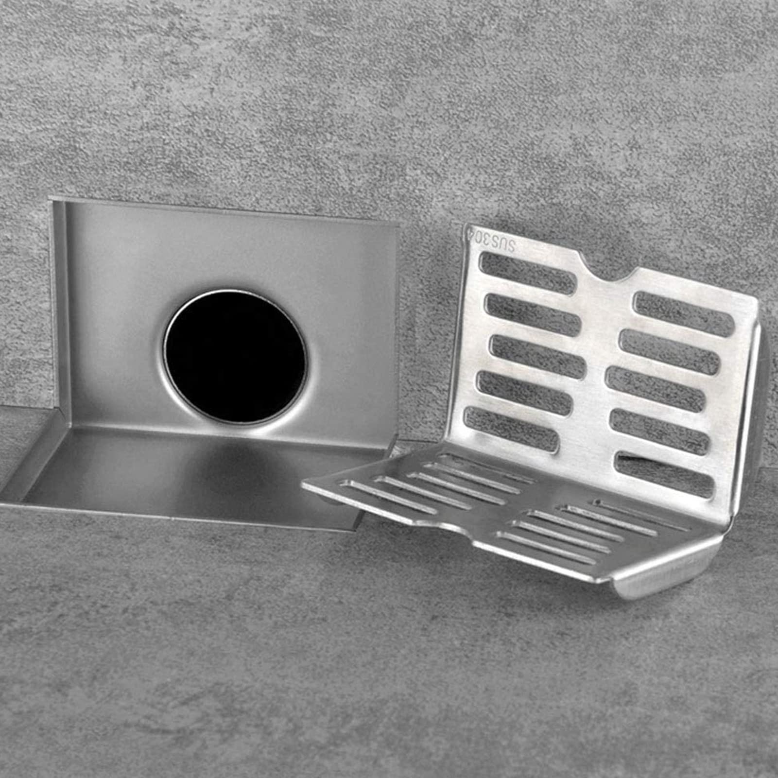 Siphon De Sol D'angle En L - Acier Inoxydable, Pour Drainage Horizontal, Diamètre 50 Mm, Pour Salle De Bain, Cuisine