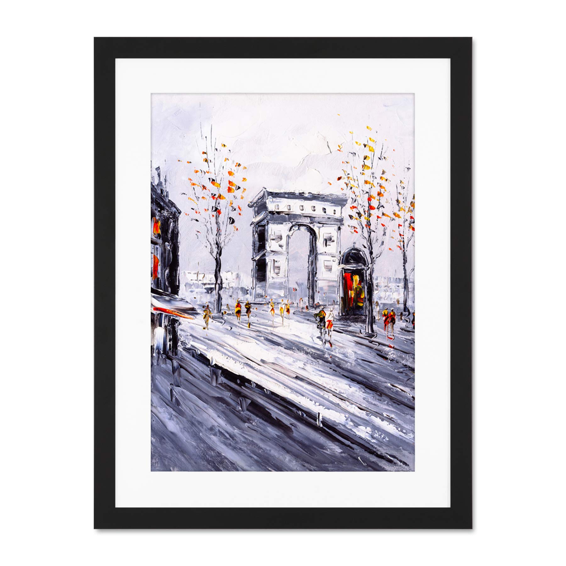 Wee Blue Coo Parisian Cityscape Painting Large Framed Art Print Wall Poster 18x24 inch