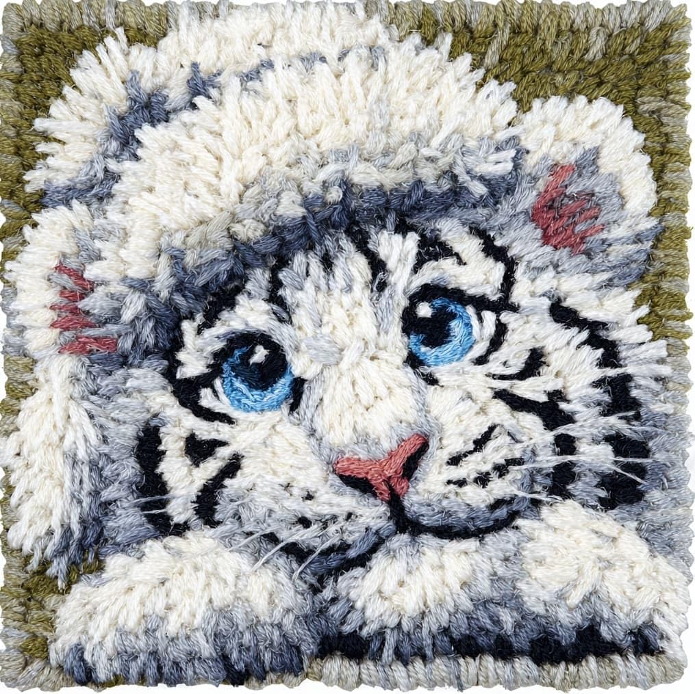 AxiangziK Latch Hook Cushion Kits for Beginners,White Tiger