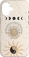Vista 32 de Mystical Tarot Card Aesthetic Sun Moon Phases Yin Yang Space Case for iPhone 17