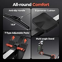 Vista 9 de YOSUDA R2 Máquina de remo para el hogar, máquinas profesionales de remo ajustables con resistencia al aire con monitor autoalimentado, riel de fila