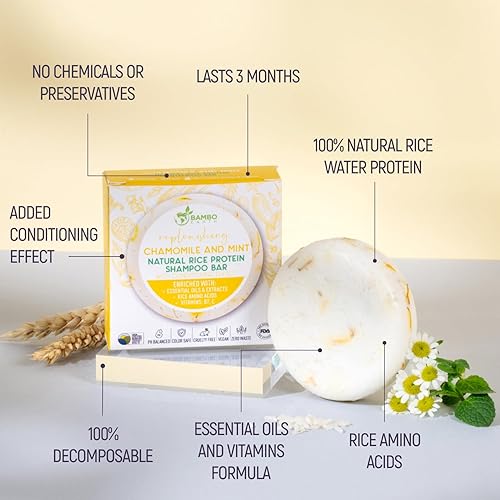 Miniatura 2 de Barra de champú de agua de proteína de arroz sólido con jabón para el cabello con efecto acondicionador - Barras de champú para cabello con todos