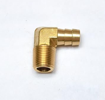 FasParts Brass 90 Male Elbow 1/2" Hose ID Barb - 3/8" NPT Male