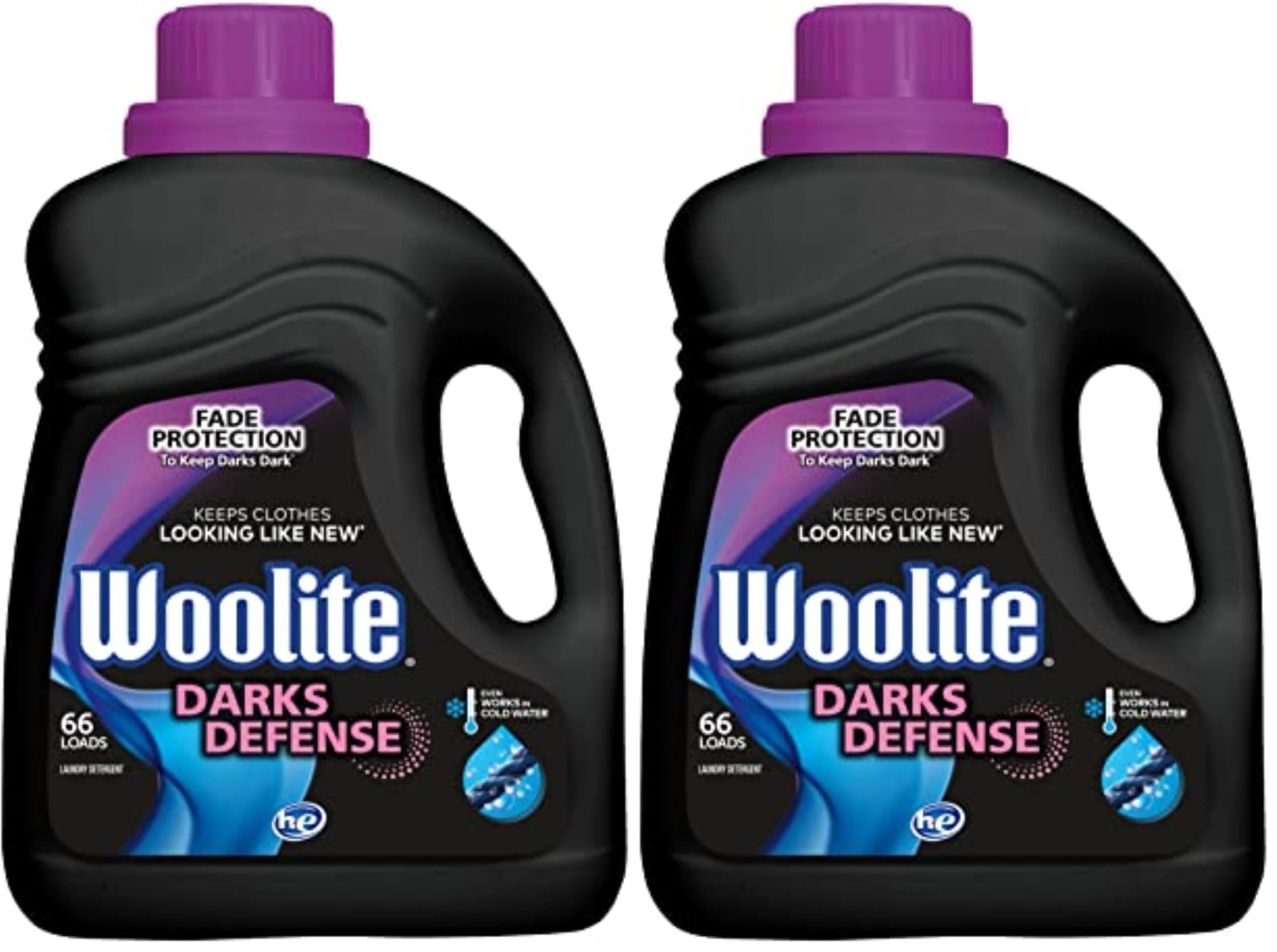 WooliteDarks Defense Liquid Laundry Detergent, 66 Loads, 100 Fl Oz, HE & Regular Washers, Packaging May Vary (Pack of 2)