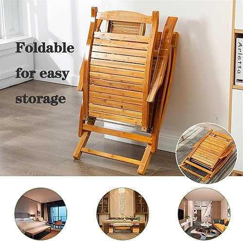 Miniatura 7 de Mecedora plegable de madera, silla de gravedad cero, tumbonas reclinables, mecedoras de patio para adultos resistentes y ancianos, mecedoras de