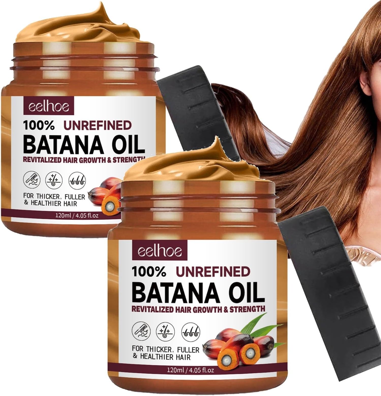 100% Natural Batana Oil for Hair Care, Hair Conditioner Oil for Thin Hair, Repair Damaged Hair, Hydrates Dry, Split Ends，Nourishes Thin Hair Scalp Skin and Loss Hair Growth Fir for All Hair Types (Co