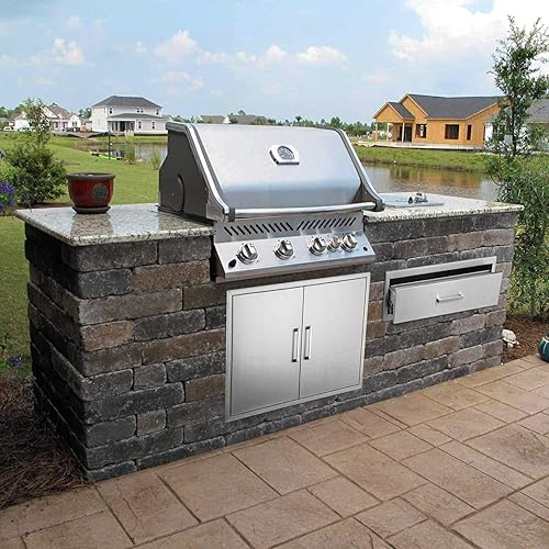 Miniatura 34 de Cajones de cocina para exteriores, cajón de barbacoa de acero inoxidable, 14 pulgadas de ancho x 8.5 pulgadas de alto x 23 pulgadas de profundidad