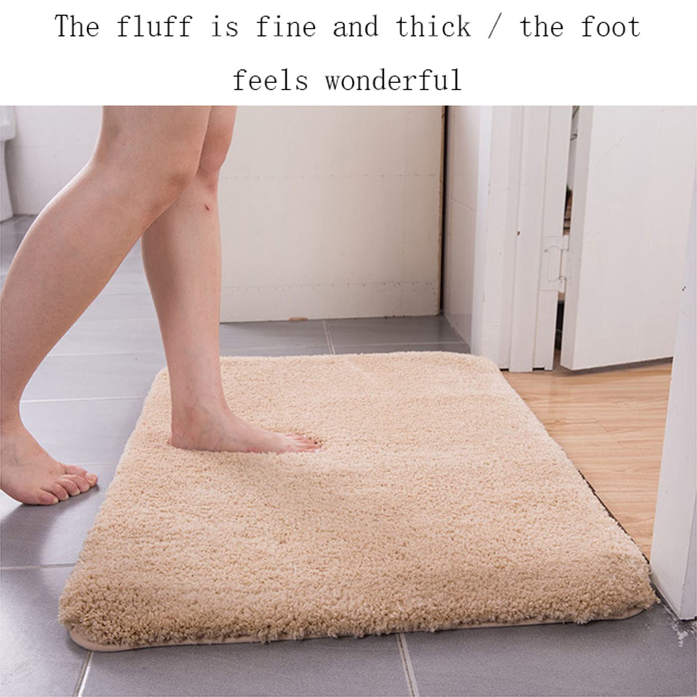 ZLZNX Tapis de Salle de Bain Antidérapant Tapis de Douche Absorbant Tapis de Bain à Poils Longs en Microfibre Douce Tapis pour Salle de Bain et Chambre Lavable en Machine,9,60 * 90CM