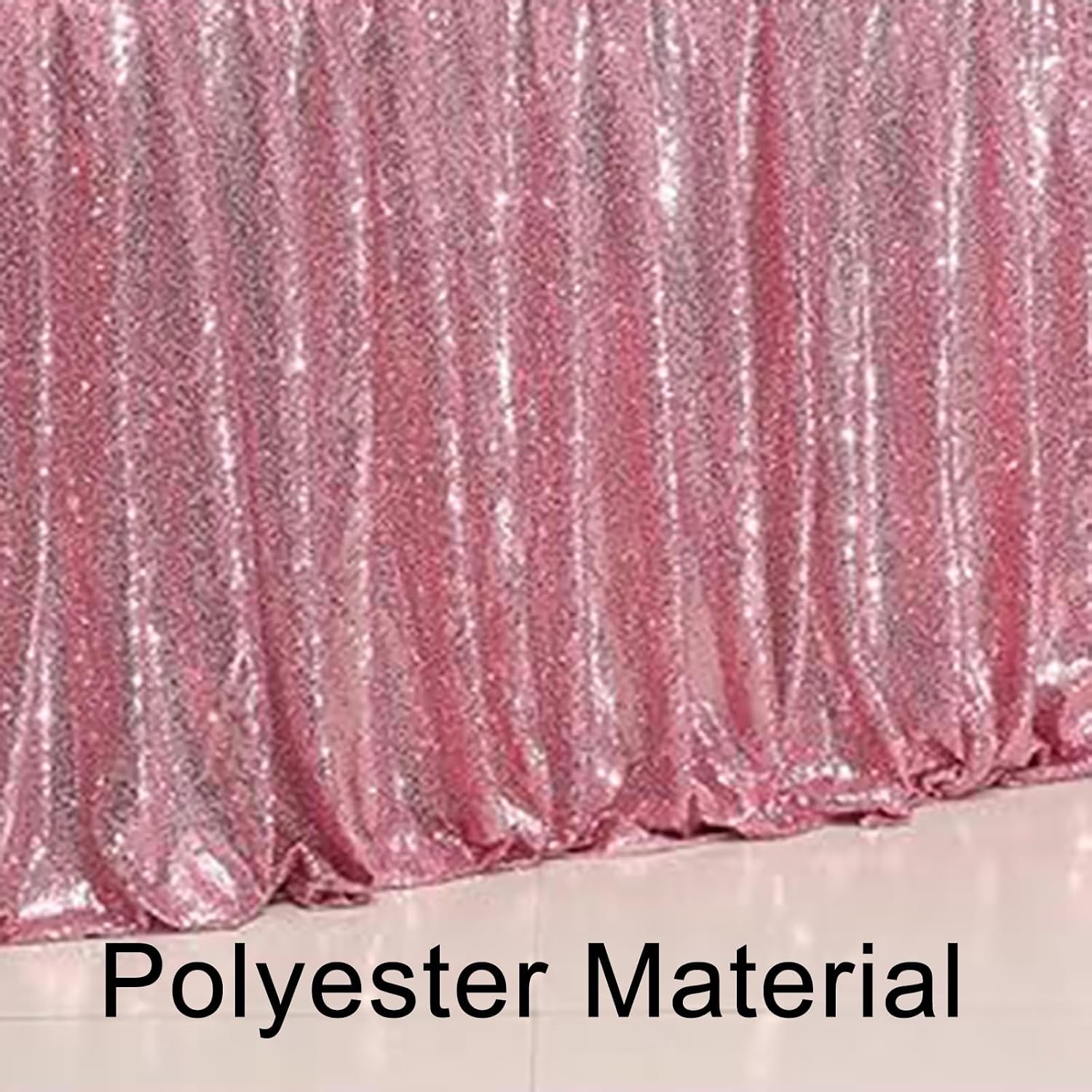 Sequin Table Skirt for Party, with Polyester Glitter Design, Elegant Edge Desk Skirts, for Wedding, Birthday and Banquet Decoration(426cm/167.7in)