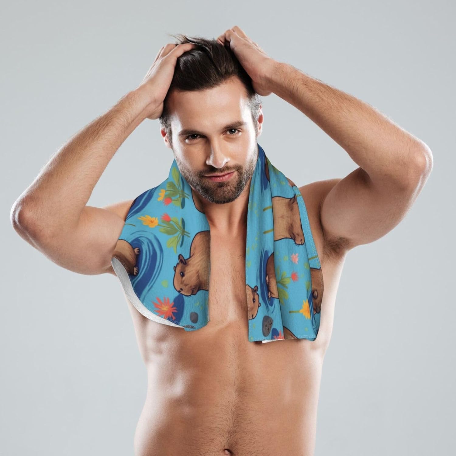 Guinea Pig Illustration Print Hand Towels for Kitchen, Decorative Bathroom Towels Decor Farmhouse Cute for Men Women Gifts