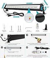 Vista 8 de MEIKEE Luz de arandela de pared RGBW de 42 W, 3350 lm, barra de luz de lavado impermeable IP66 con control remoto, tira de inundación de lavado que