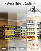 Vista 6 de Adiding Luz LED de garaje con 6 paneles deformables para sótano, paquete de 6, se atornilla en casquillo de bombilla E26 E27, súper brillante