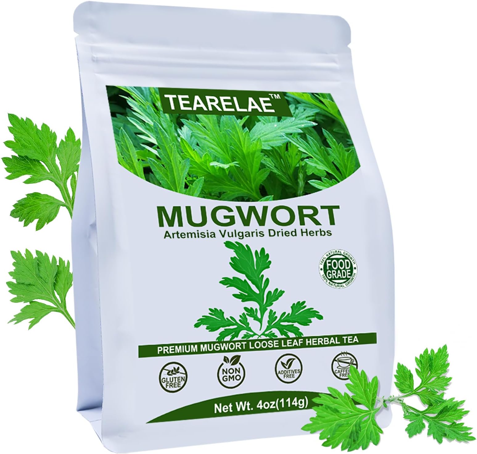 TEARELAE - Natural Mugwort Herb Dried Leaves - 4oz/114g - Mugwort Tea Loose Leaf - Non-GMO, Sulfur-free - 100% Pure Premium Dried Herbs - Help Sleep A Lucid Dream