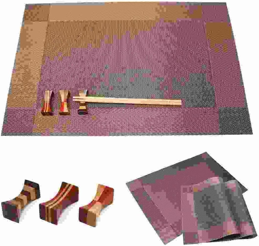3組6点セット 北欧 ランチマット+箸置き ブラウン bry