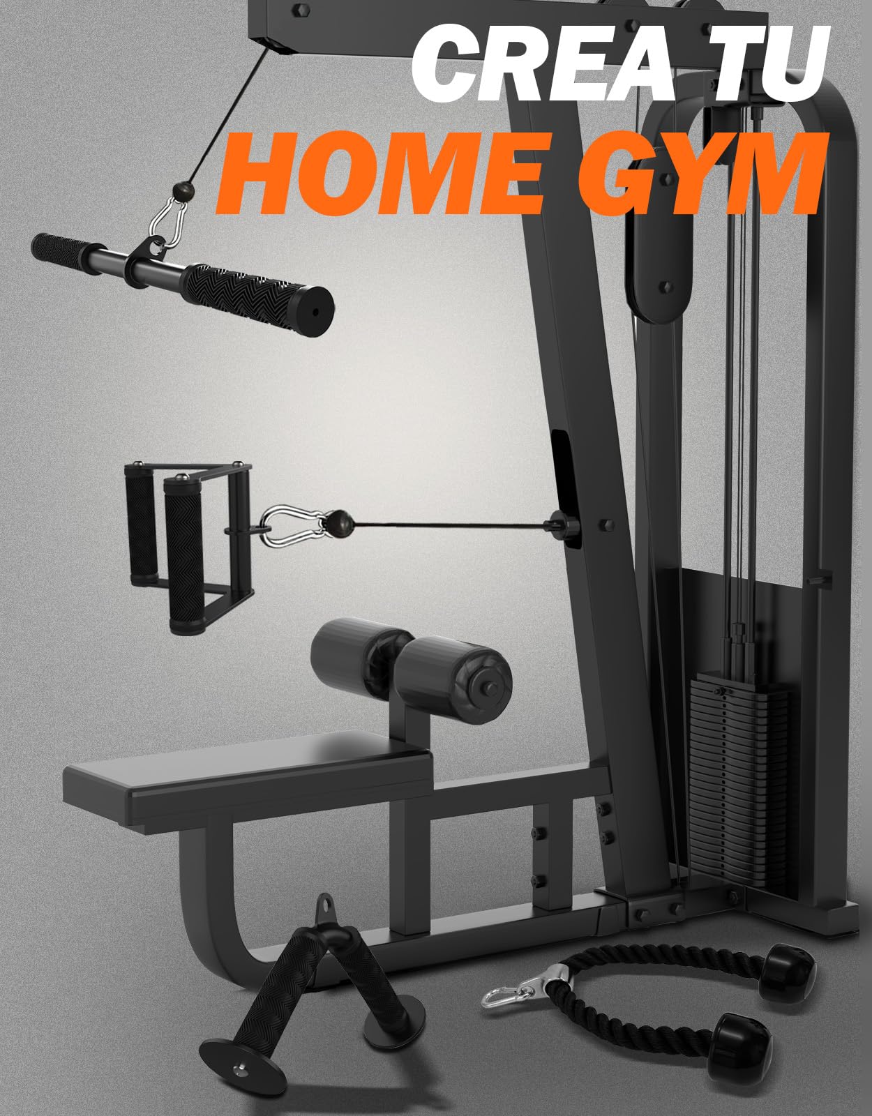 Set de accesorios para máquina de cable Fitarc para gimnasio y entrenamientos en casa, accesorios de extracción LAT con agarres antideslizantes, negro