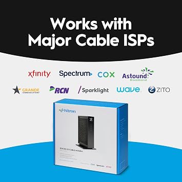 Hitron CODA56 Cable Internet Modem ONLY - DOCSIS 3.1 | 2.5 Gbps | NO WiFi - Requires Router | Xfinity/Spectrum/Cox Compatible | NOT for Fiber/DSL