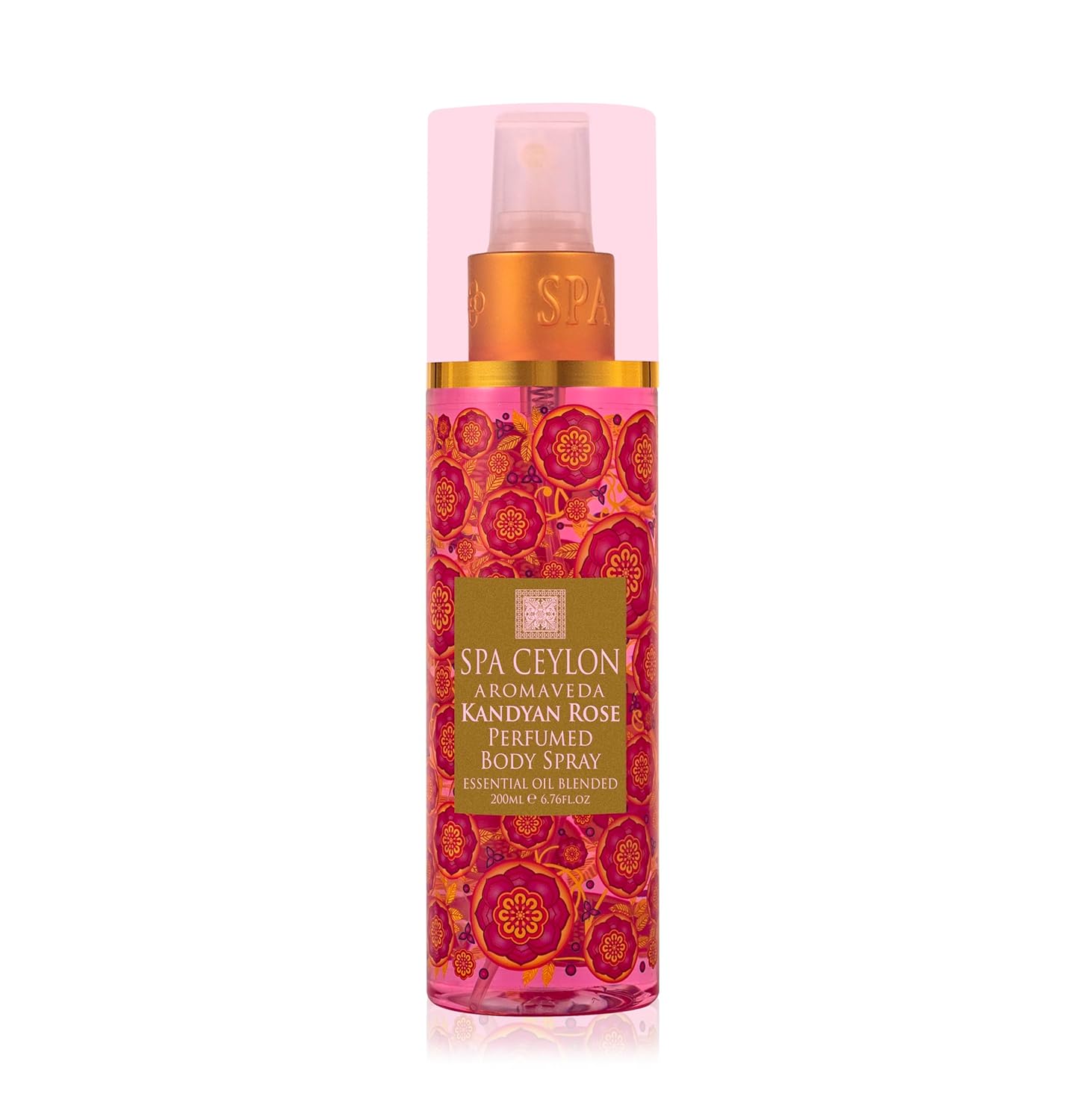SPA CEYLON Kandyan Rose Body Spray, Exquisite Women’s Fragrance Mist with Romantic Floral Notes & Rose Geranium Essence, Ideal for All Skin Types