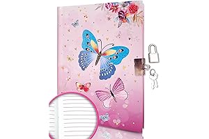 Dear Diary: A Secret Pink Butterfly Notebook for Girls