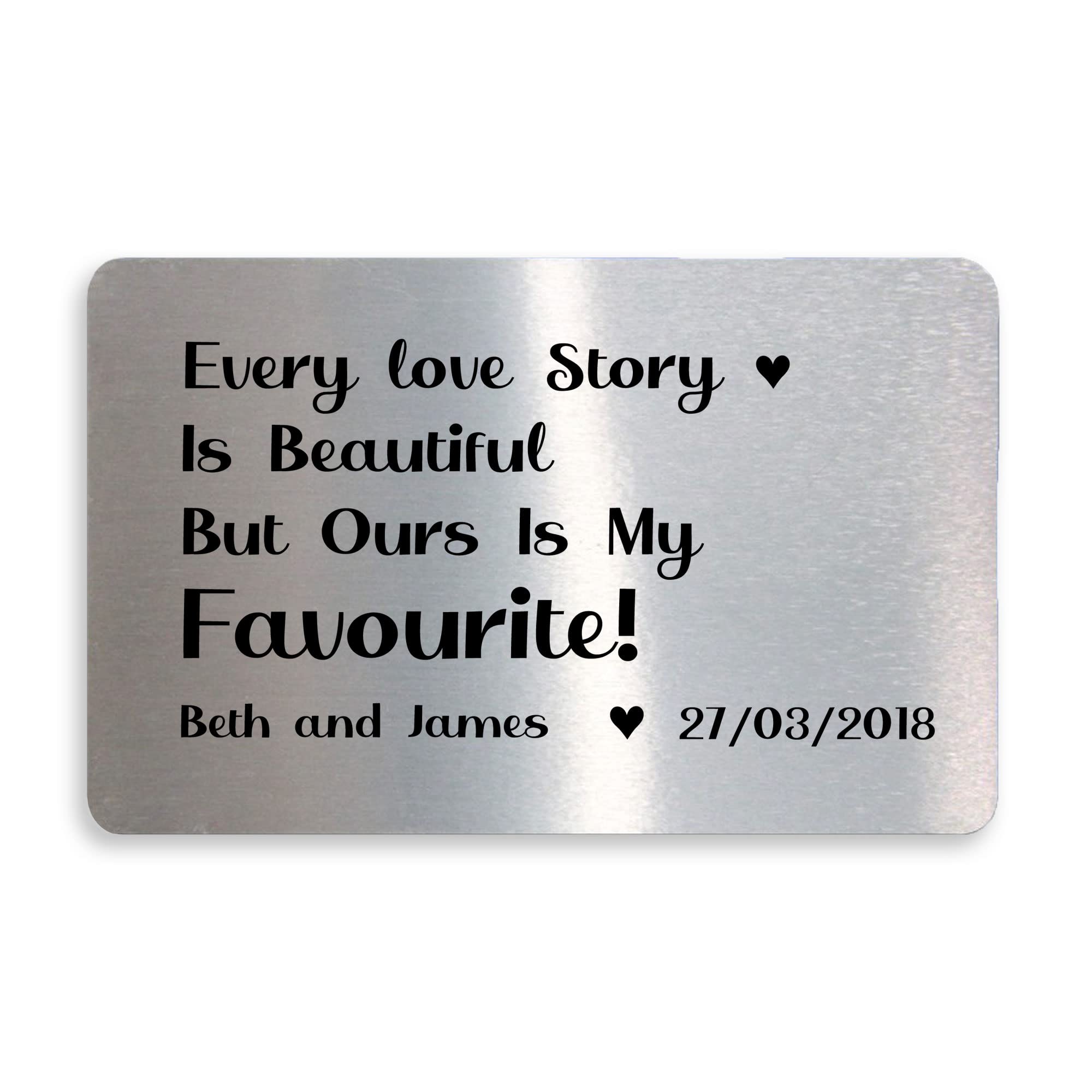 Personalised Wallet Card Valentines Gift For Him Her Boyfriend Girlfriend Keepsake