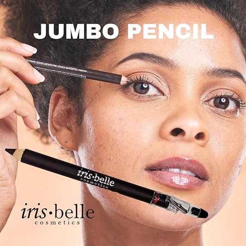 Miniatura 3 de IRIS.BELLE LÁPIZ JUMBO DE OJOS Y LABIOS IMPERMEABLES CON SACAPUNTAS. LÁPIZ GRUESO DE LARGA DURACIÓN, 2 PIEZAS DE TRATO DE 2 PIEZAS (MARRÓN O