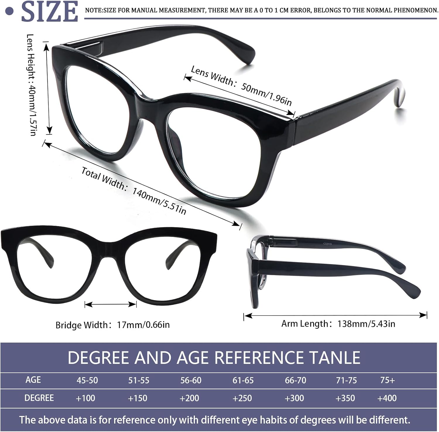 Oprah Style Progressive Multifocus Reading Glasses for Women,Blue Light Blocking Computer Readers with Spring Hinge - Image 4