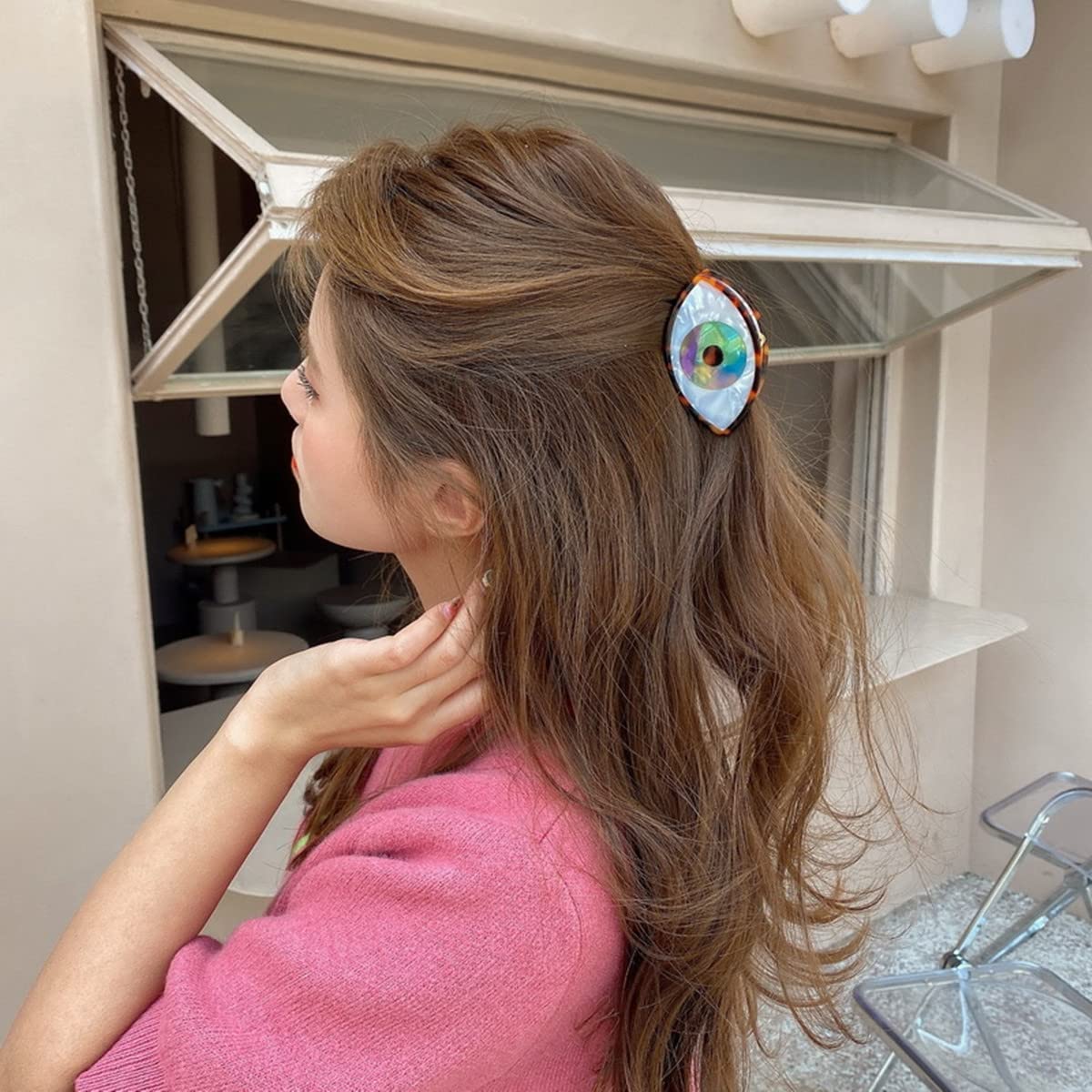Amazon.com: Big Blue Evil Eye Hair Claw Clip Ojo Hold Hair  display picture 1