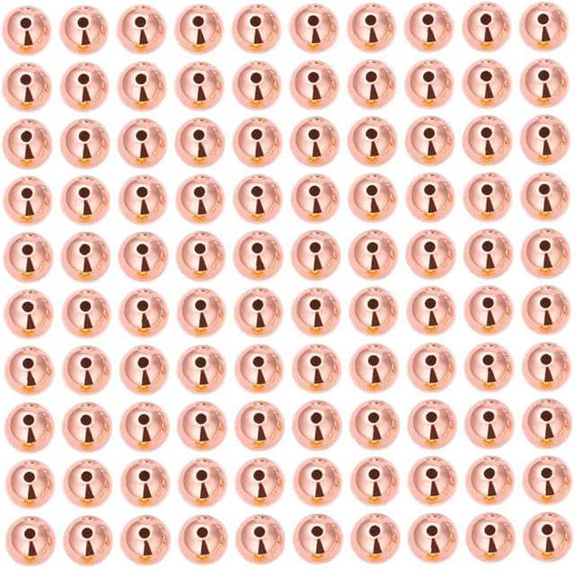 100PCS 925 Sterling Silver Spacer Beads Metal Spacer Beads for DIY Jewelry Making Findings and Other Craft Work 2mm(Rose Gold)