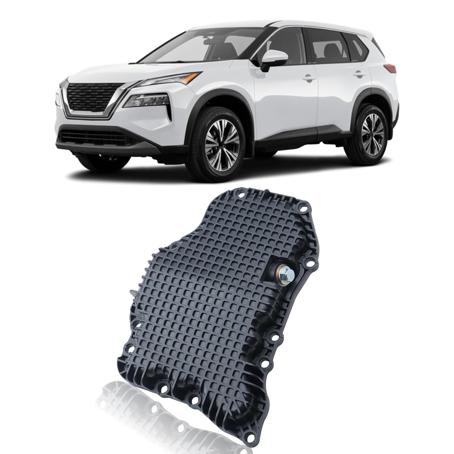 11110-6RC1B Oil Pan - Oil Pan with Gasket Seal Compatible with 2021 2022 2023 2024 Nissan Rogue 1.5L Engine Gas DOHC Turbocharged 111106RC1B, 11110 6RC1B