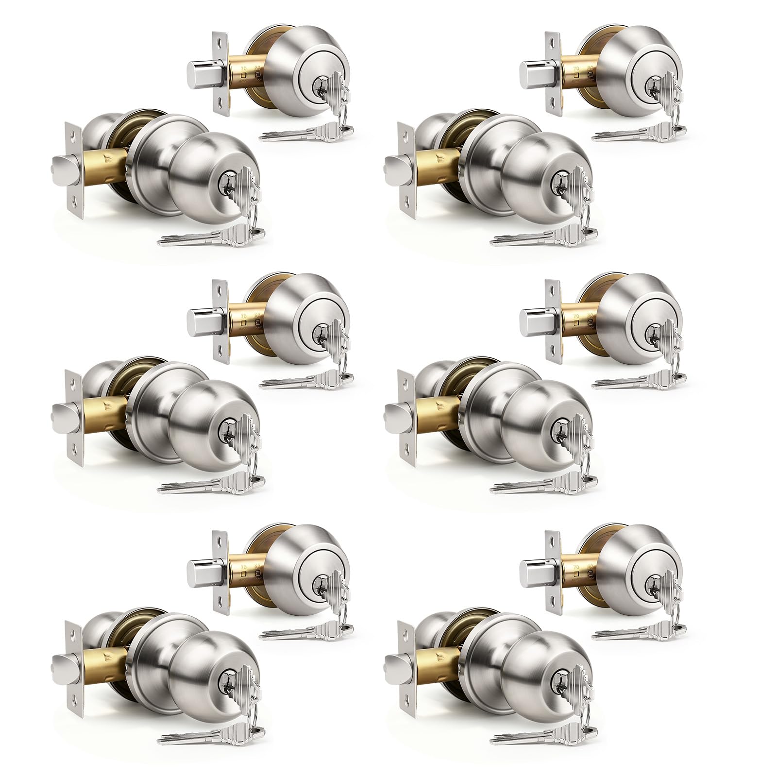 Stainless Steel Door Knobs - Keyed Alike Locks -32