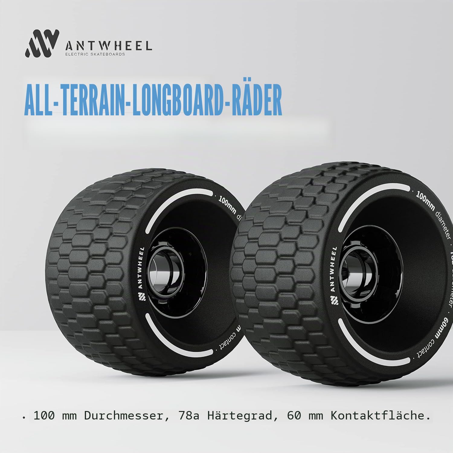 All-Terrain Longboard-Räder, 100 mm, Elektro-Skateboard-Räder, 78 A, hohe Rebound-Räder, Urethan-Räder